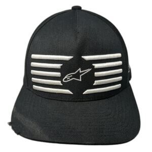 Alpinestars Snapback Black One Size Hat White Embroidered Logo Motocross Racing